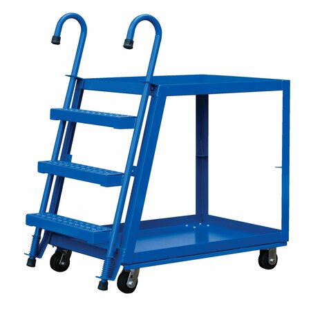 VESTIL Blue Steel Stock Picker 2 Shelf 28" x 40" Mold/Rubber 1000lb Capacity SPS2-2840